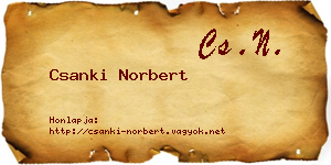 Csanki Norbert névjegykártya